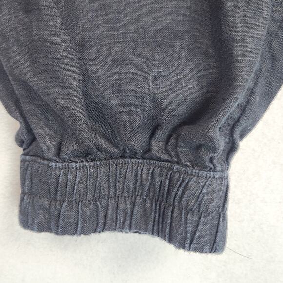 Nicole Miller Women's 100% Linen Cargo Jogger Pants Women’s SZ M Navy  EUC - Picture 8 of 15